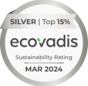 Le logo d'Ecovadis 2024, certification obtenue par Fatec, entreprise de gestion de flottes de véhicules.